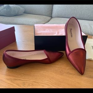 BRAND NEW!! Repetto Clyde Slip Metallic Noir Flat
